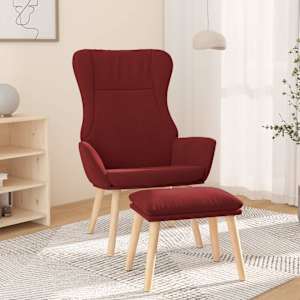 Relaxační křeslo s podnožkou vínové textil - obrázek 1