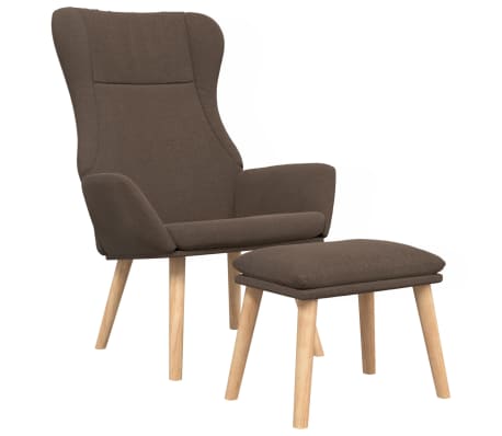 vidaXL Πολυθρόνα Relax Taupe Υφασμάτινη με Υποπόδιο