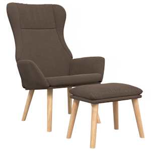 vidaXL Πολυθρόνα Relax Taupe Υφασμάτινη με Υποπόδιο