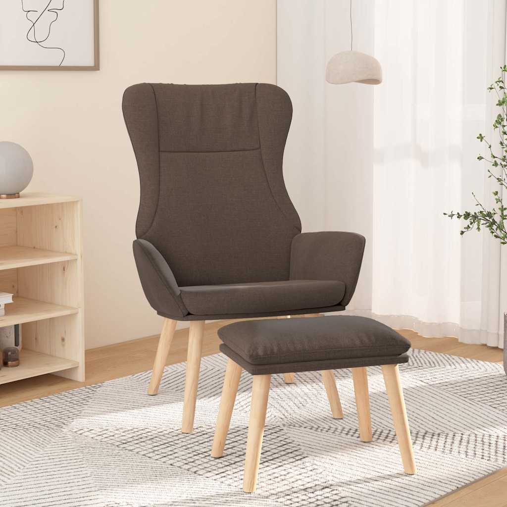 vidaXL Fotel z podn�kiem, kolor taupe, obita tkanin�