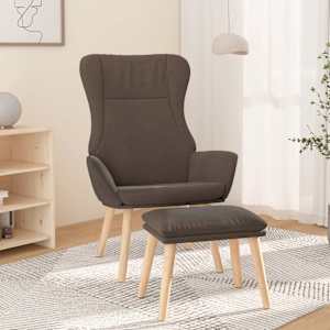 Relaxační křeslo s podnožkou taupe textil - obrázek 1