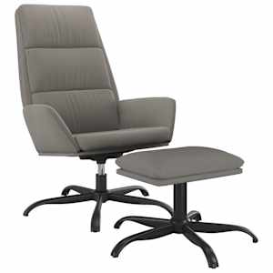 vidaXL Chaise de relaxation avec repose-pied Gris clair Velours