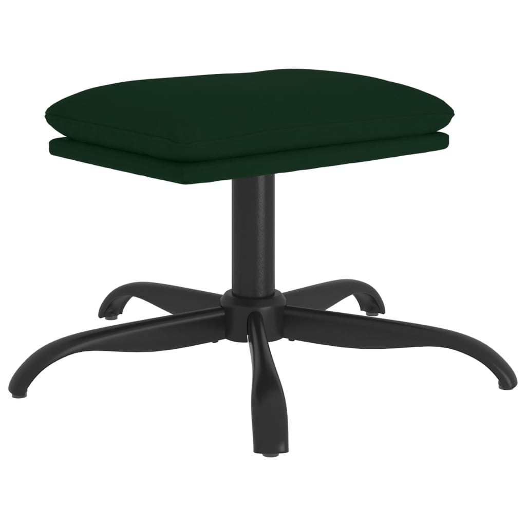 Poilsio kėdė su pakoja, tamsiai žalios spalvos, aksomas | Stepinfit