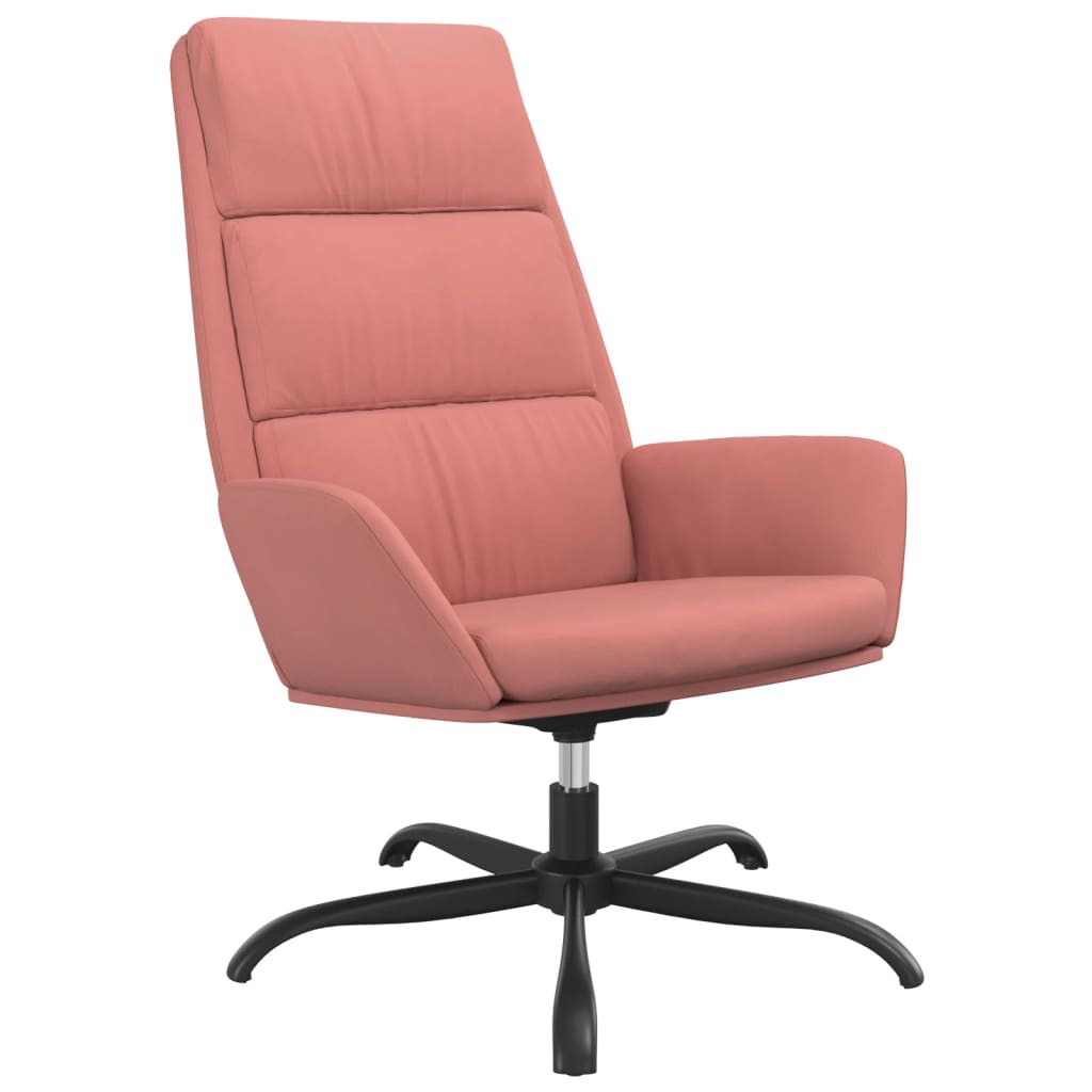 Poilsio kėdė su pakoja, rožinės spalvos, aksomas | Stepinfit