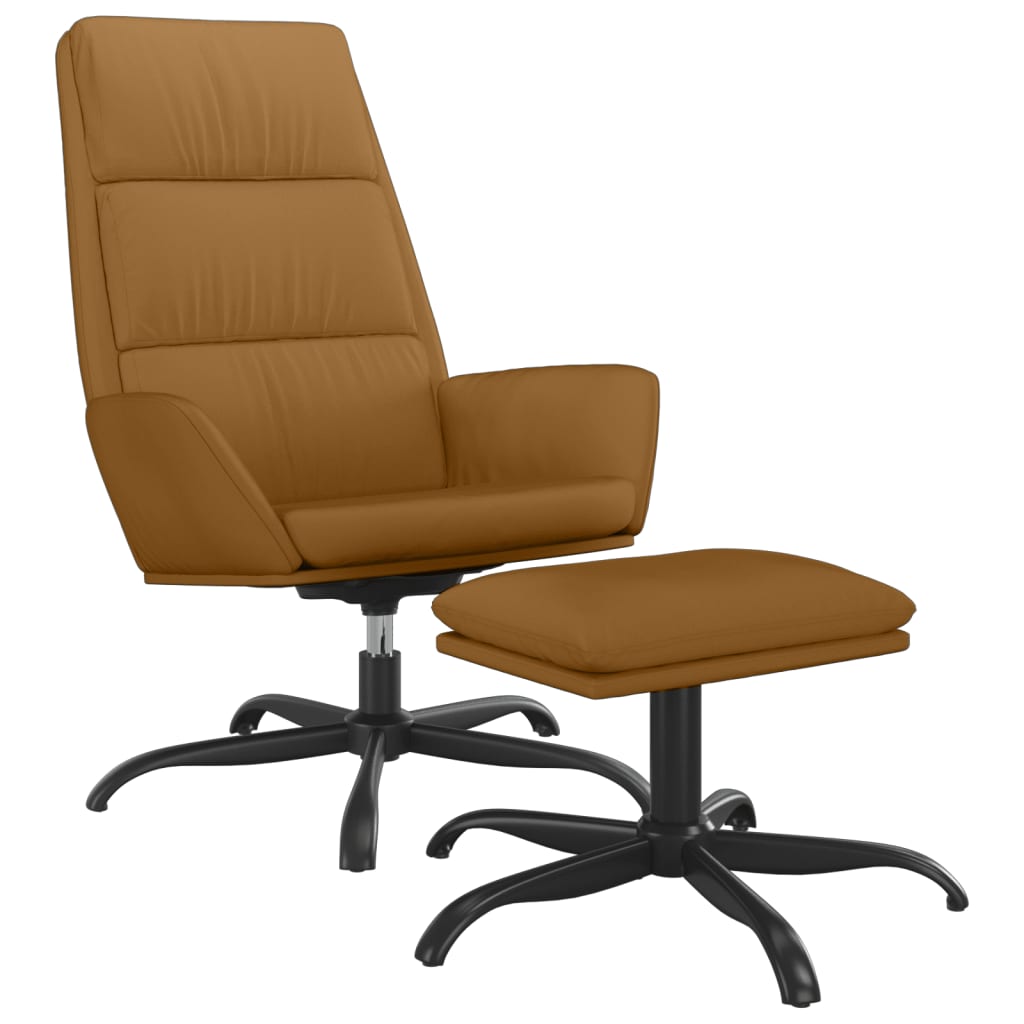 Poilsio kėdė su pakoja, rudos spalvos, aksomas | Stepinfit