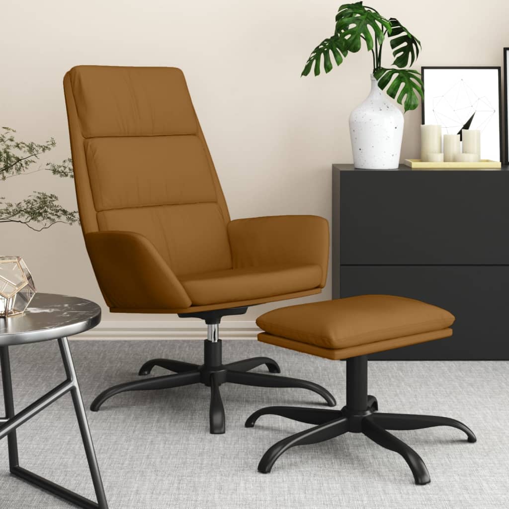 Poilsio kėdė su pakoja, rudos spalvos, aksomas | Stepinfit