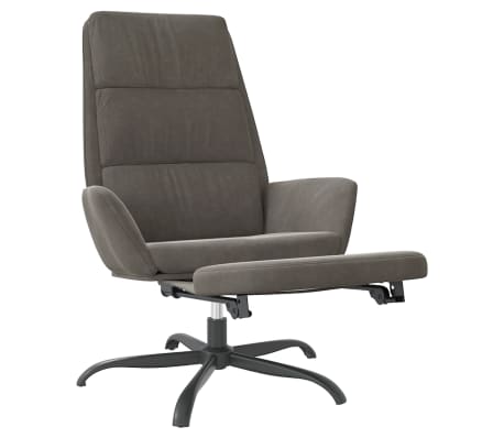 vidaXL Stolica za opu&scaron;tanje s s osloncem za noge tamnosiva bar&scaron;unasta