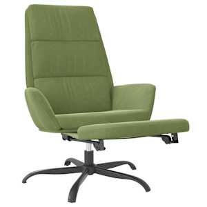 vidaXL Chaise de relaxation avec repose-pied Vert clair Velours