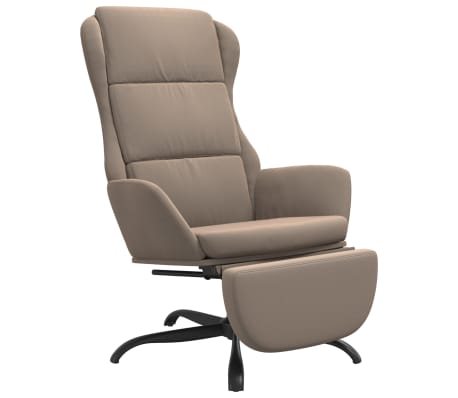 vidaXL Relaxstoel met voetensteun microvezelstof taupe