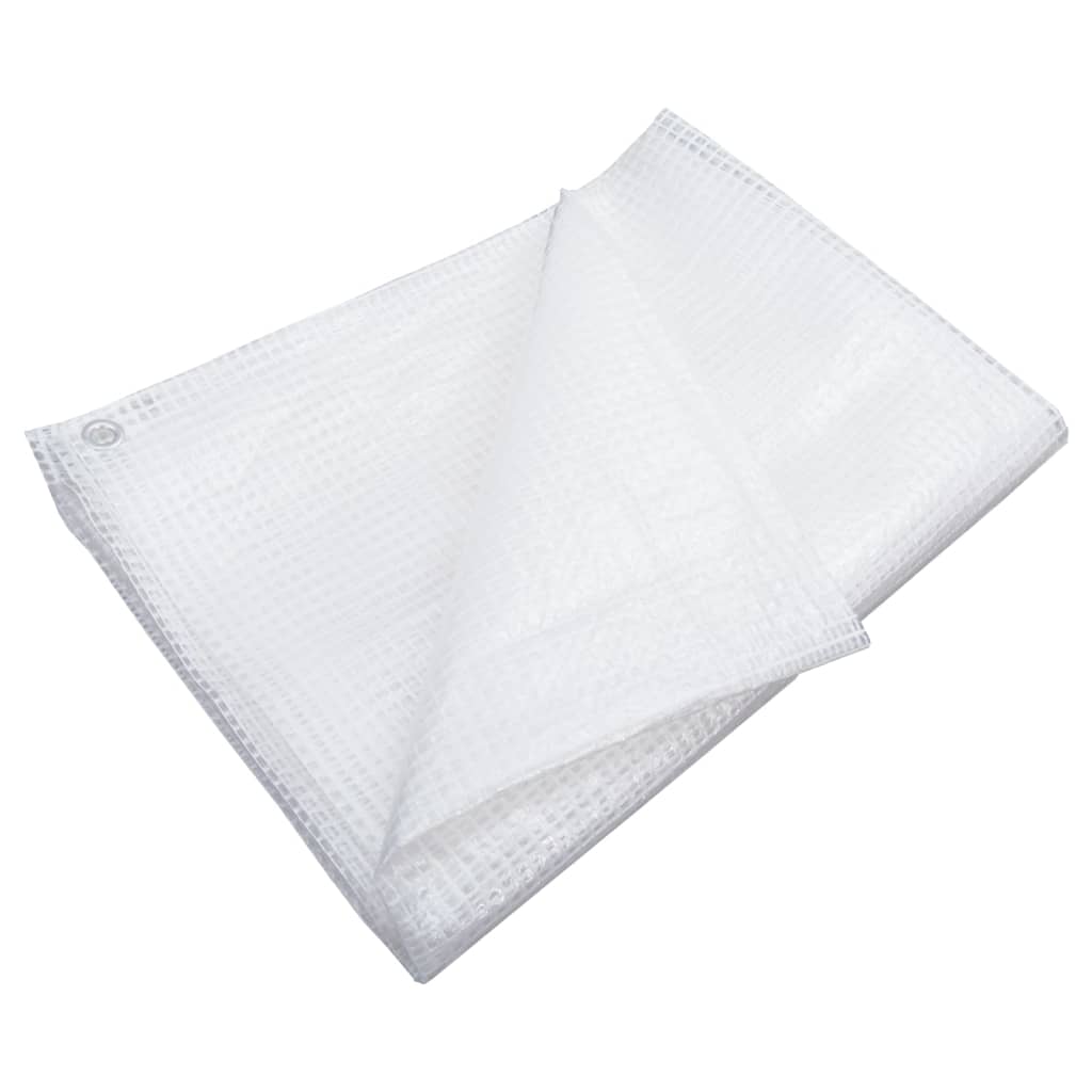 vidaXL Prelată Leno, alb, 6x10 m, 140 g/m²
