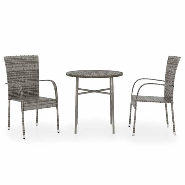vidaXL 3-osaline aiam&ouml;&ouml;bli komplekt, pol&uuml;rotang, hall