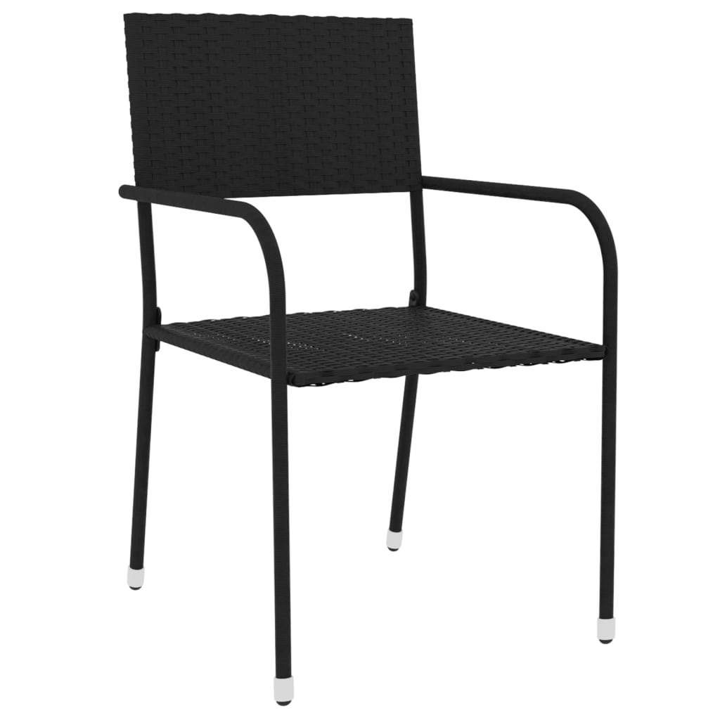 vidaXL 3-delige Tuinset poly rattan zwart afbeelding