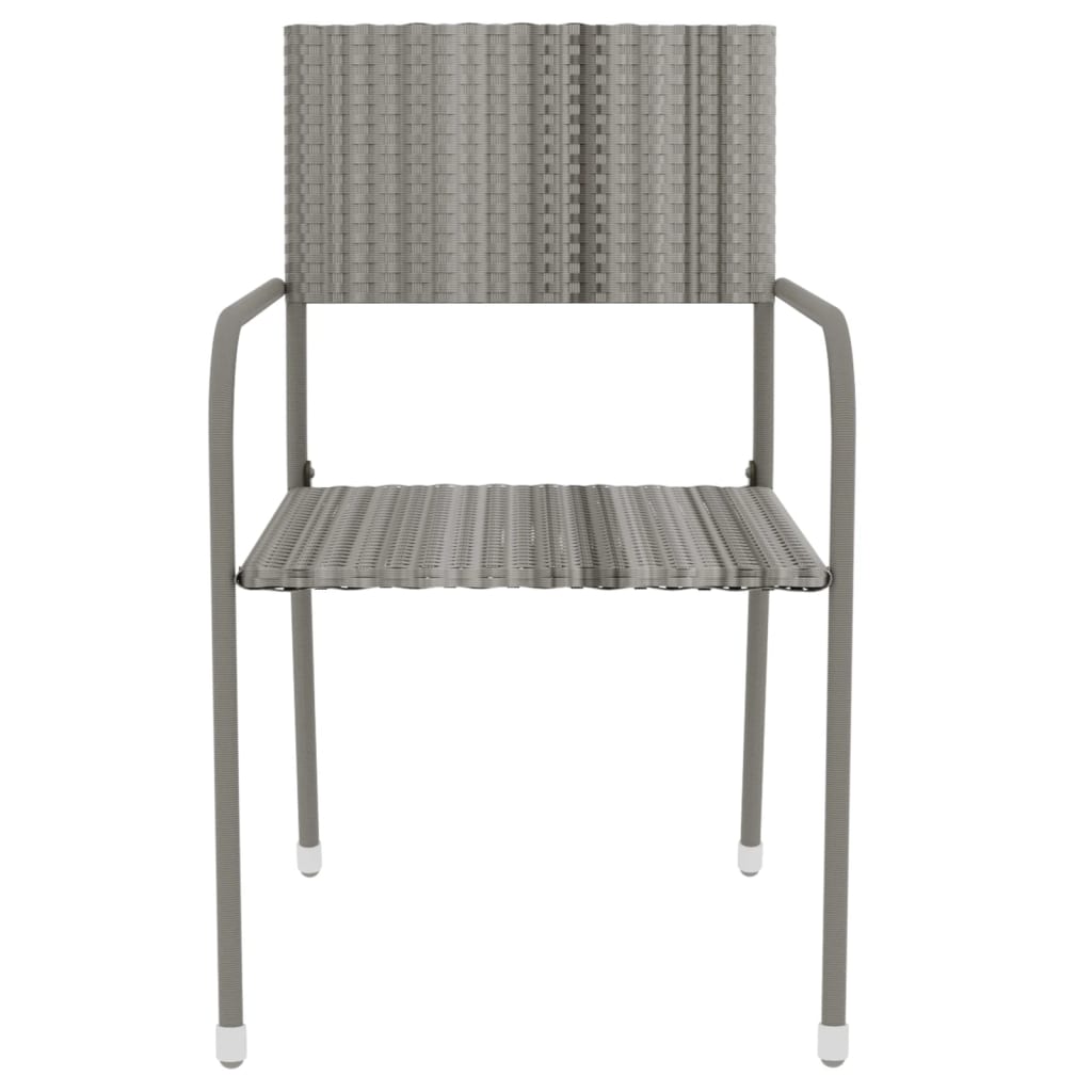 Zestaw ogrodowy polirattanowy, szary, 45x45 cm, 2 krzesła