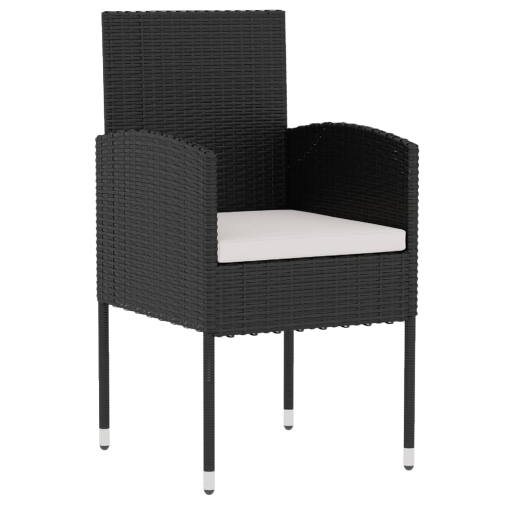 

vidaXL 3-delige Tuinset poly rattan zwart