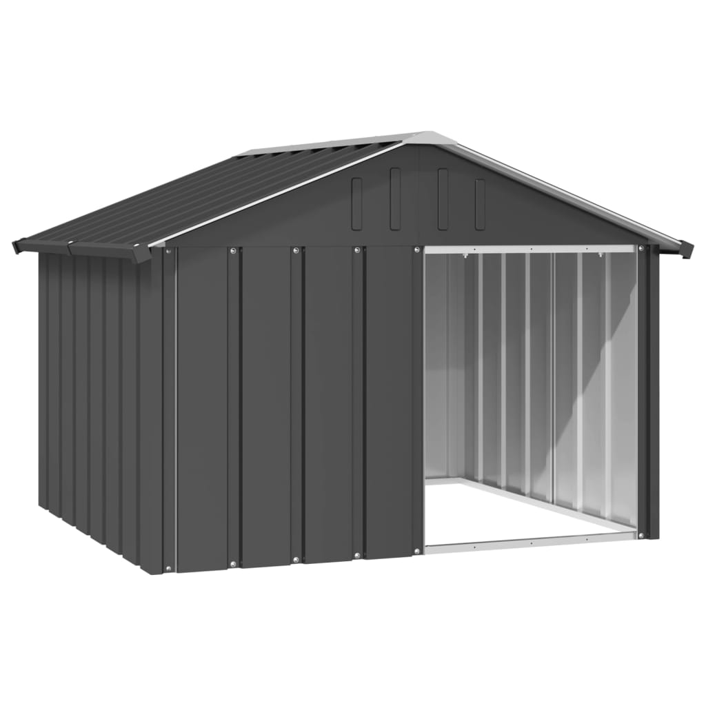 Niche d'extérieur avec toit en Acier Galvanisé anthracite pour chien - 120x100x80 cm