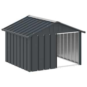 vidaXL koerakuut, antratsiithall, 116,5x103x81,5 cm, tsingitud teras