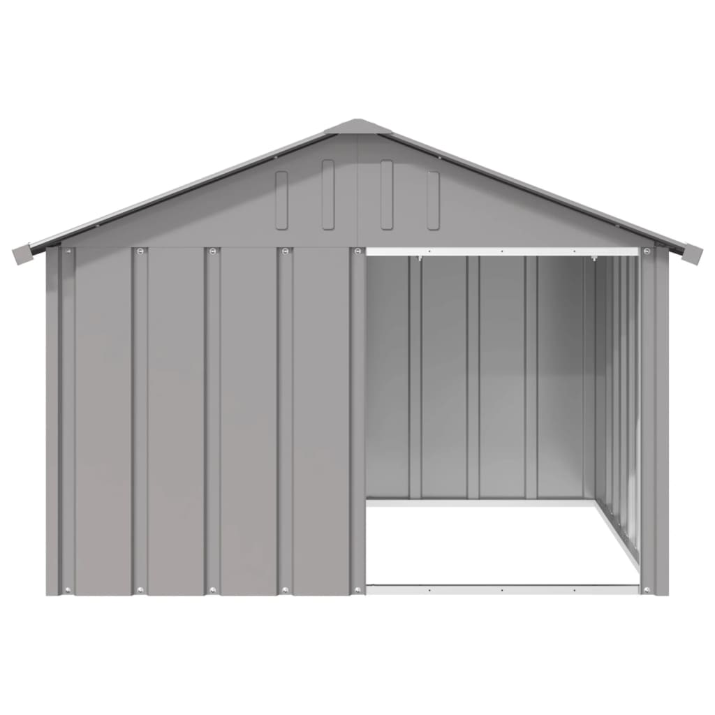 Vidaxl Casa Pentru Caini, Gri, 116,5x103x81,5 Cm, Otel Galvanizat