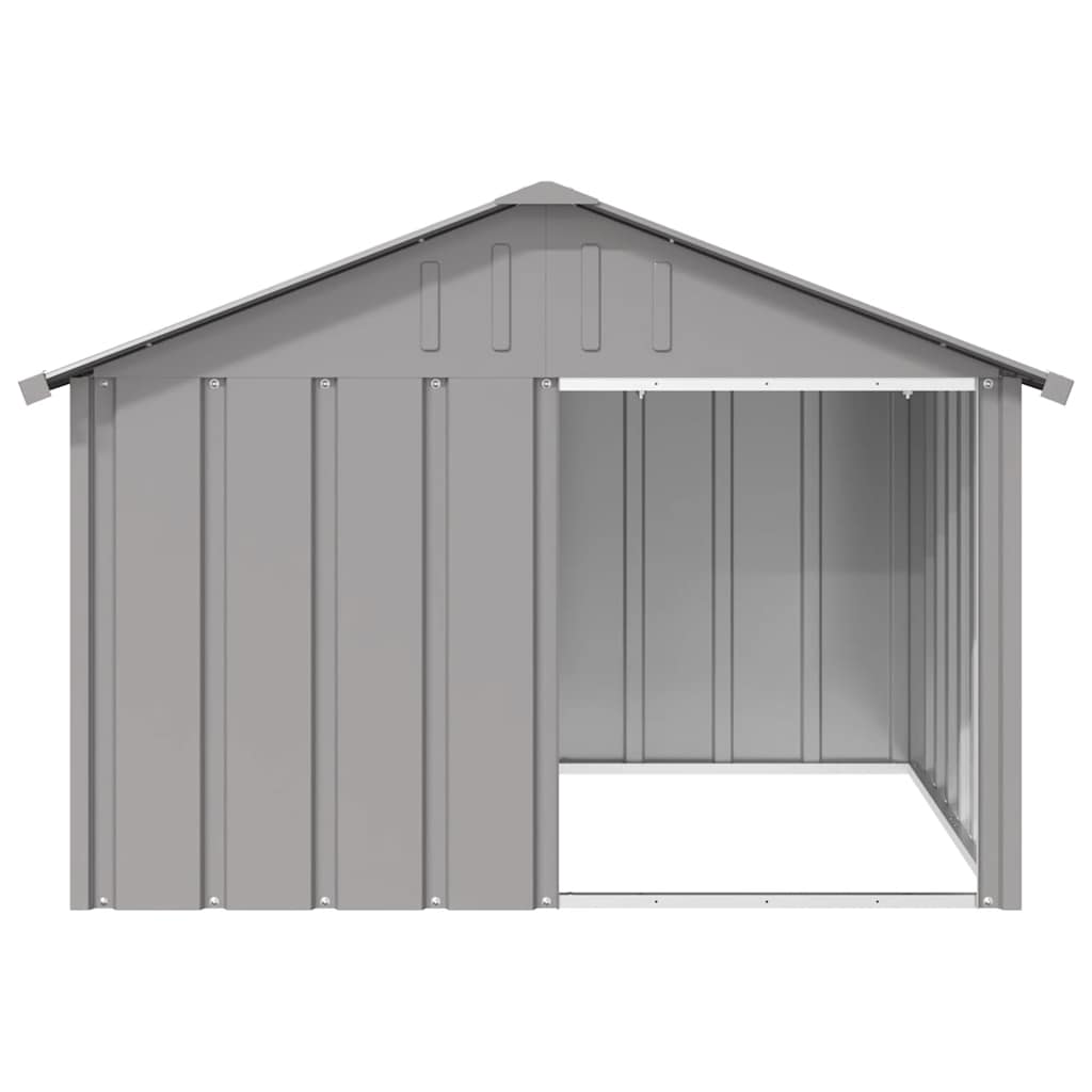 vidaXL Casă pentru câini, gri, 116,5x103x81,5 cm, oțel galvanizat