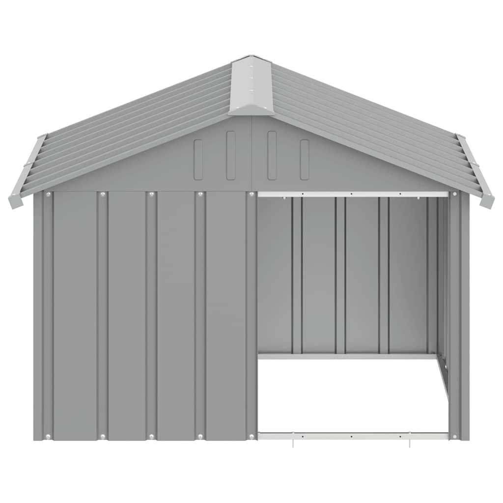 Dog House Outdoor Pet Kennel Puppy Shelter Kennel Galvanized Steel vidaXL - Picture 10 of 28