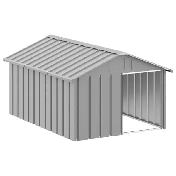 vidaXL koerakuut, hall, 116,5x153x81,5 cm, tsingitud teras