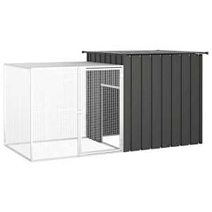Klec pro kuřata antracitová 200 x 91 x 100 cm pozinkovaná ocel
