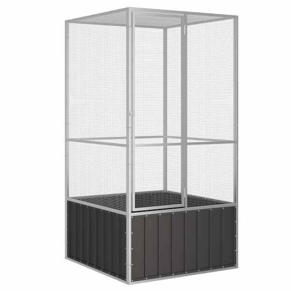 vidaXL linnupuur, antratsiithall, 111x107x211,5 cm, tsingitud teras