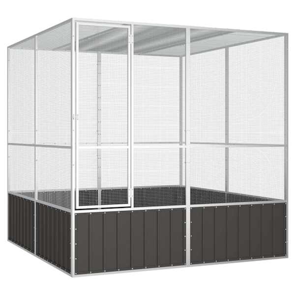 vidaXL linnupuur, antratsiit, 213,5x217,5x211,5 cm, tsingitud teras