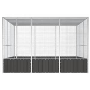 Ptačí klec antracitová 302,5x324,5x211,5 cm pozinkovaná ocel - obrázek 3
