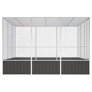 Ptačí klec antracitová 302,5x324,5x211,5 cm pozinkovaná ocel - obrázek 4