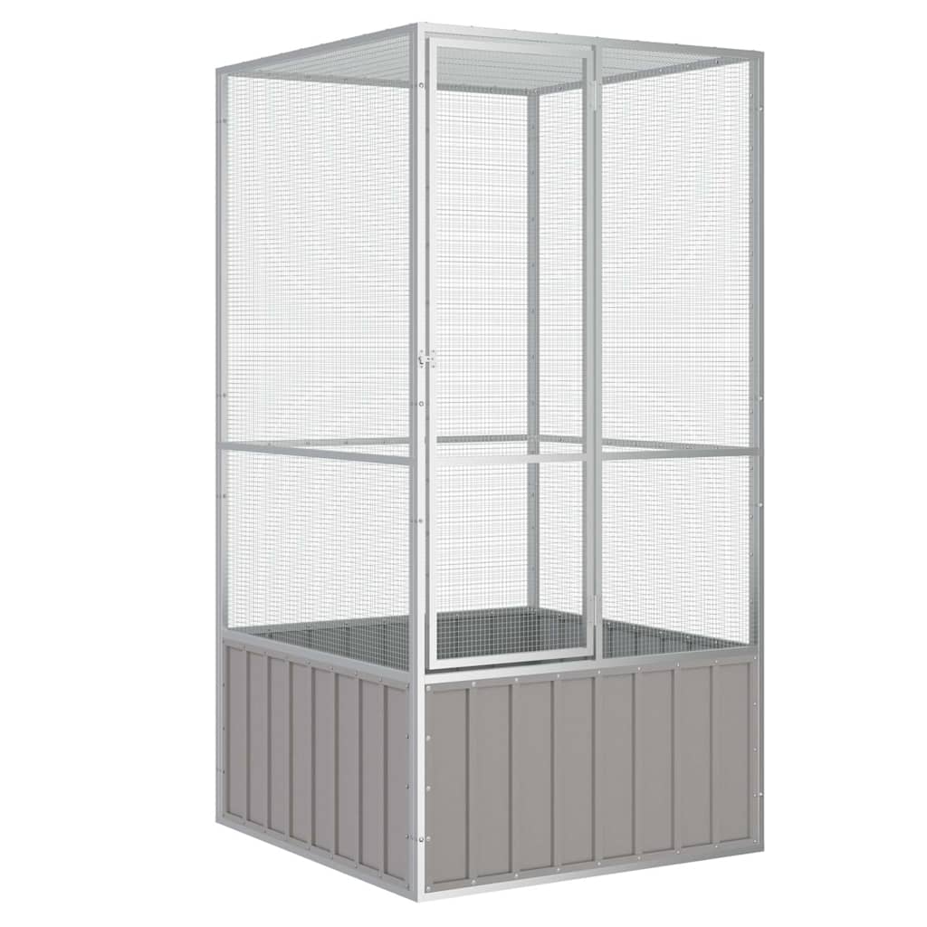 Outdoor Bird Aviary - Large Galvanized Steel Cage vidaXL - Picture 8 of 42