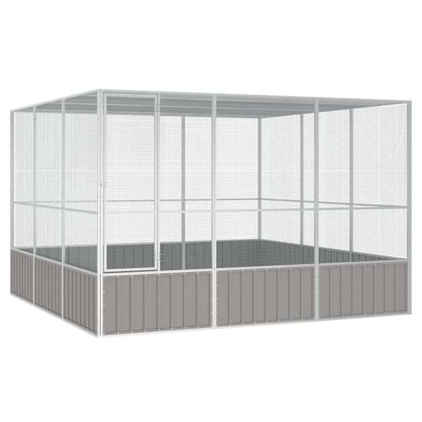 vidaXL linnupuur, hall, 302,5 x 324,5 x 211,5 cm, tsingitud teras