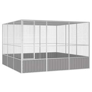 Ptačí klec šedá 302,5x324,5x211,5 cm pozinkovaná ocel - obrázek 1