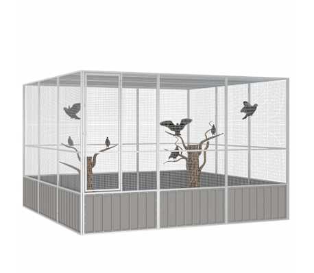 Gabbia Per Uccelli VidaXL 215x78x200cm In Acciaio Zincato - Voliera Per Pappagalli E Animali Piccoli - Foto 3