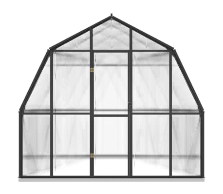 vidaXL Växthus med basram antracit 9,53 m² aluminium