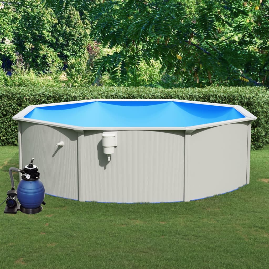 vidaXL swimmingpool med sandfilterpumpe 460x120 cm