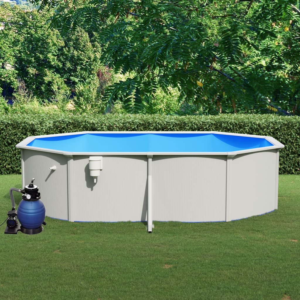 vida XL Pool mit Sandfilterpumpe 490x 360x 120 cm