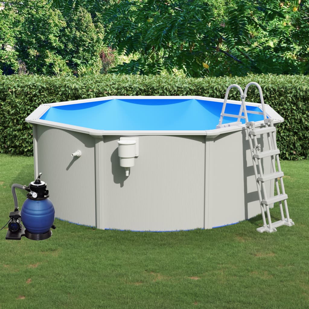 Billede af vidaXL swimmingpool med sandfilterpumpe og poolstige 360x120 cm