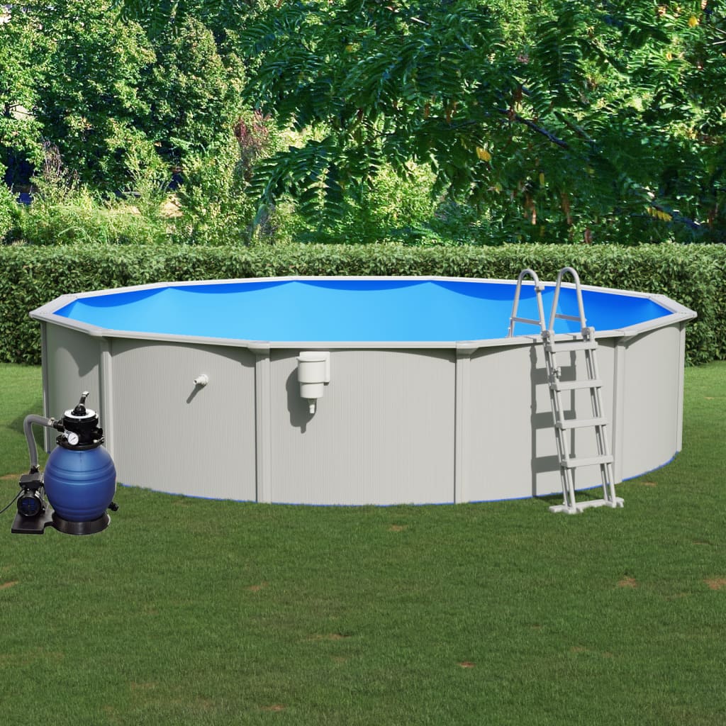 Billede af vidaXL swimmingpool med sandfilterpumpe og poolstige 550x120 cm