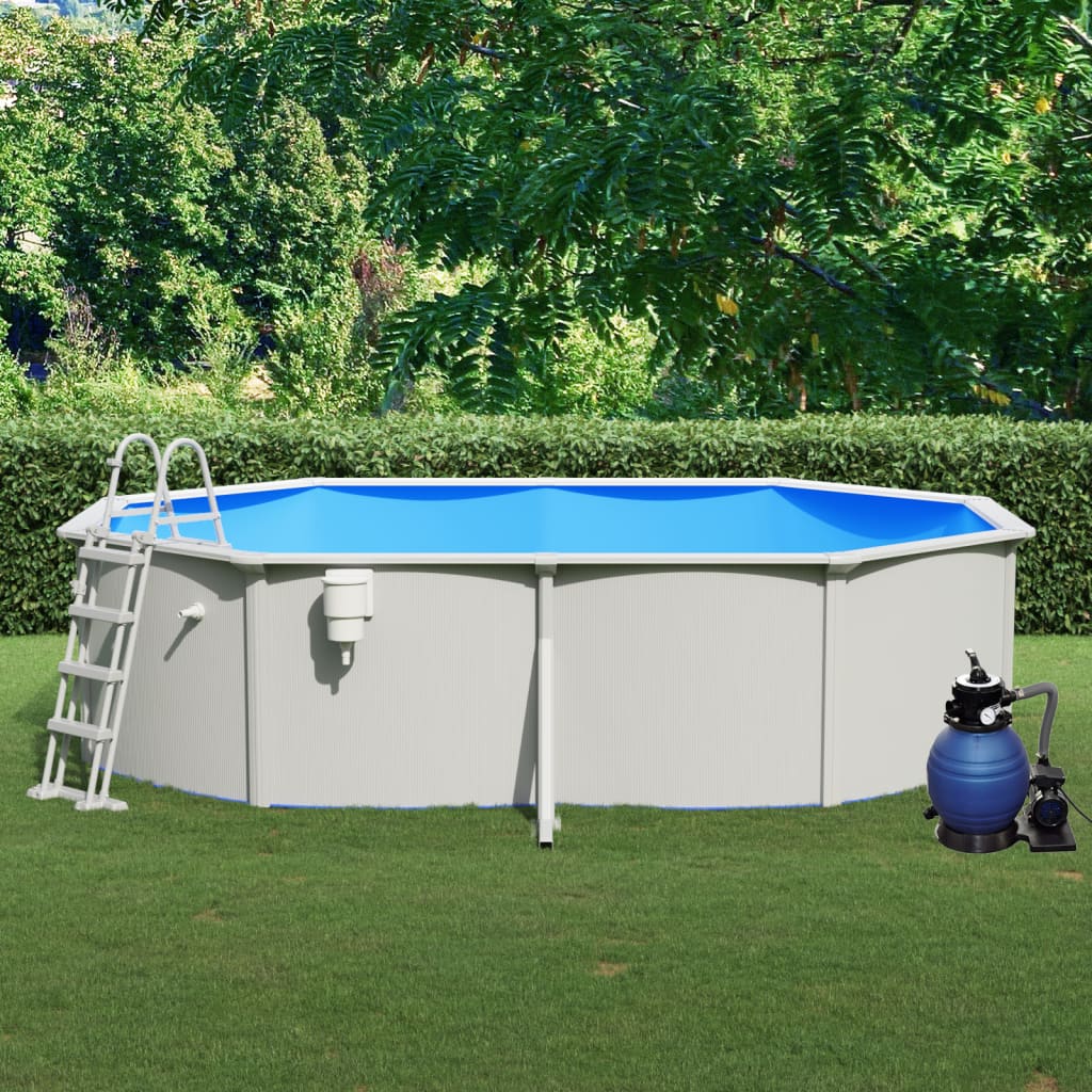 Pool mit Sandfilterpumpe und Leiter 490x360x120 cm kaufen