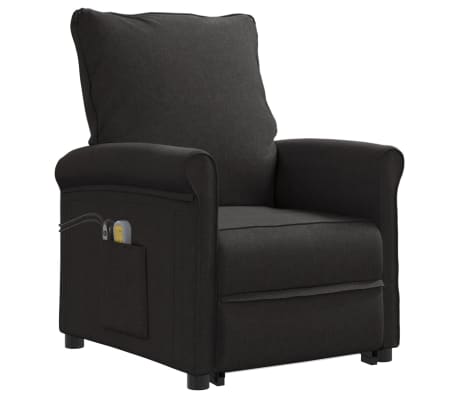 vidaXL Fauteuil de massage Noir Tissu