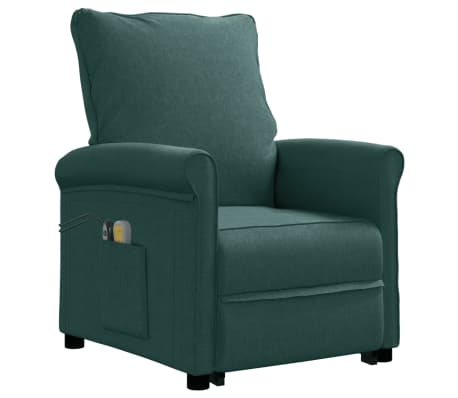 vidaXL Fauteuil de massage Vert foncé Tissu