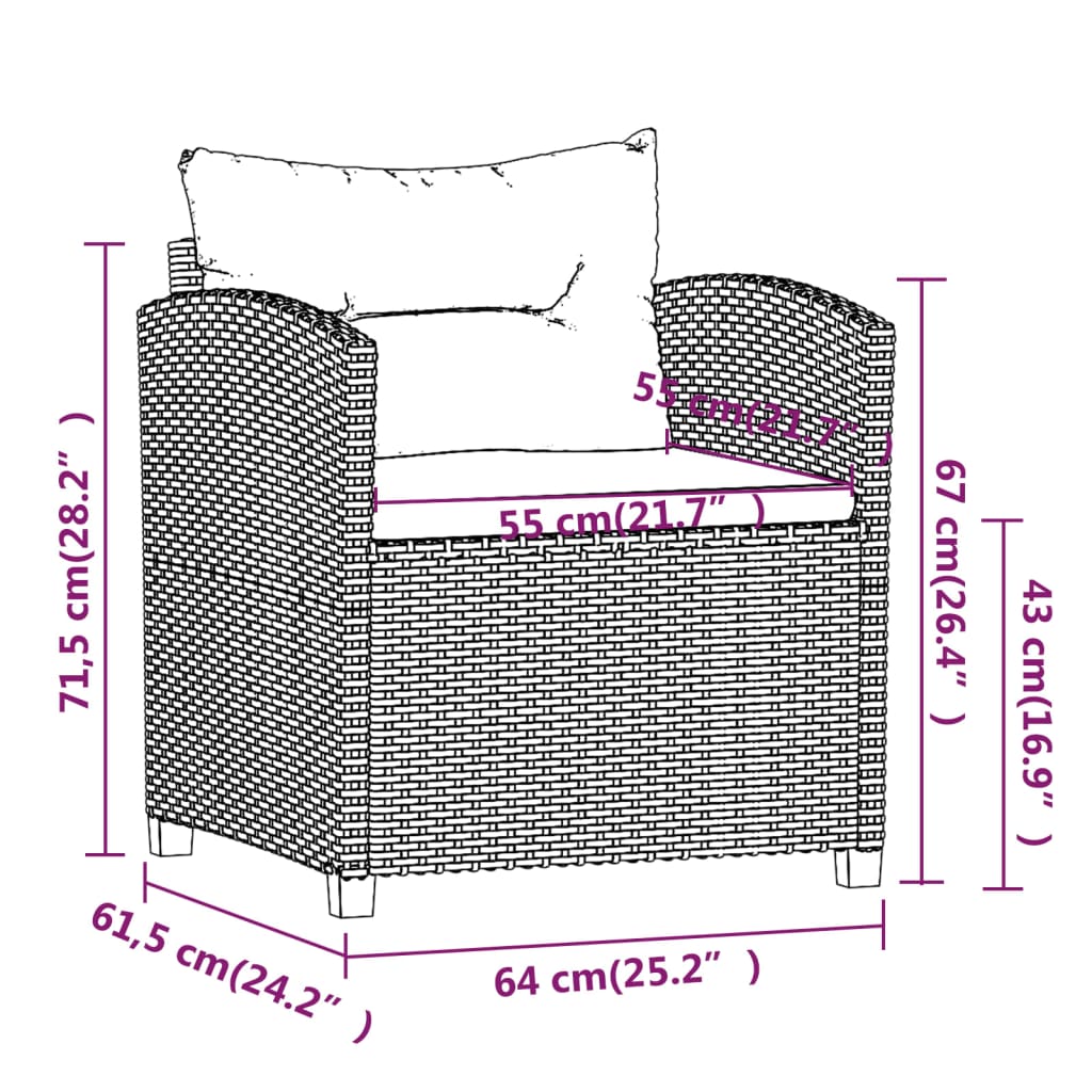 Zestaw mebli ogrodowych wypoczynkowych, L-sofa, szary, 230x175x71,5 cm, stal/rattan PE
