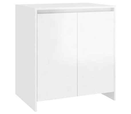 vidaXL &Scaron;oninė spintelė, 3 dalių, balta, apdirbta mediena, blizgi
