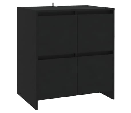vidaXL &Scaron;oninė spintelė, 2 dalių, juodos spalvos, apdirbta mediena