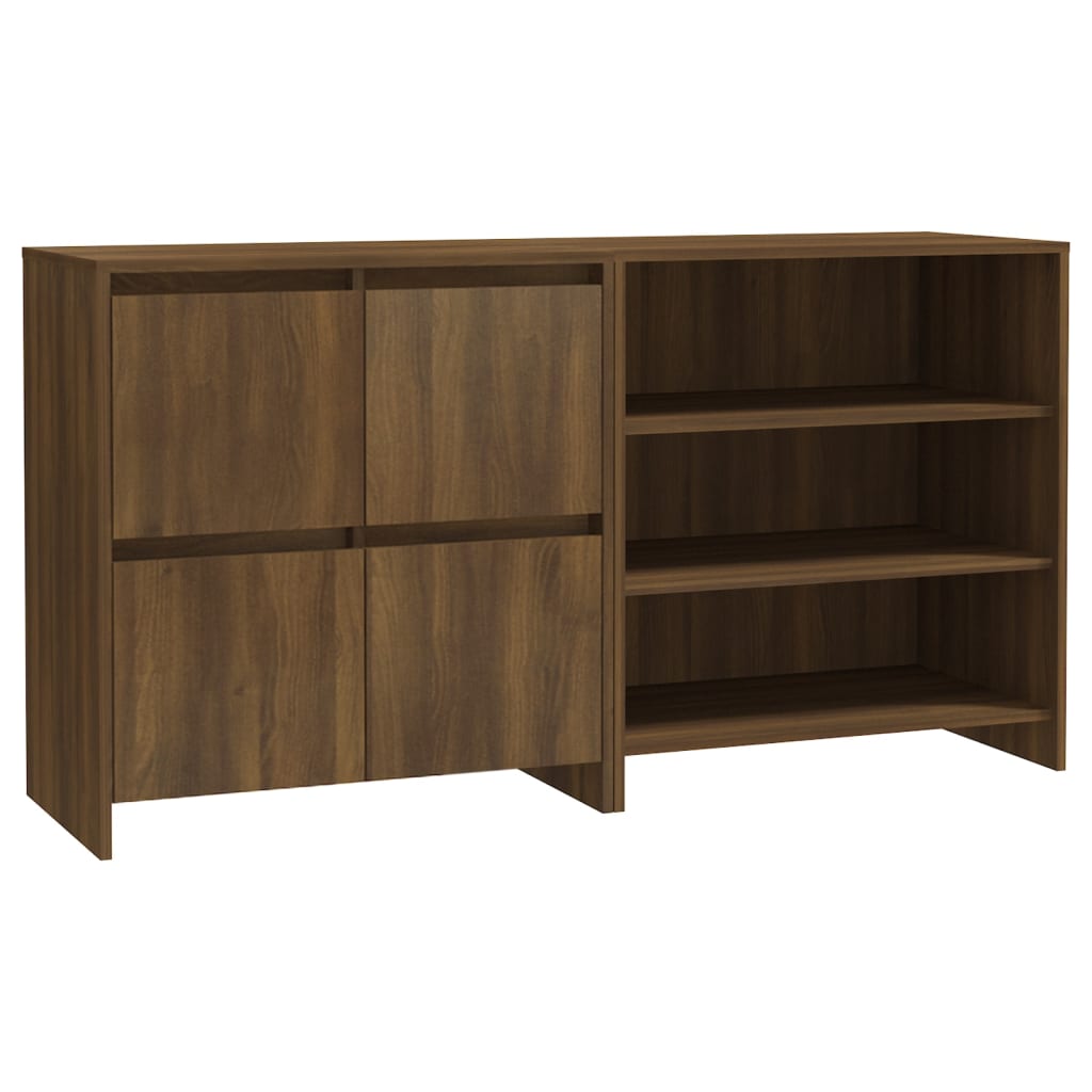 vidaXL 2 st Dressoirs bewerkt hout bruin eikenkleur