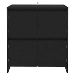 vidaXL &Scaron;oninės spintelės, 2vnt., juodos, 70x41x75cm, apdirbta mediena
