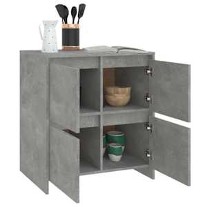 Příborníky 2 ks betonově šedé 70 x 41 x 75 cm dřevotříska - obrázek 8