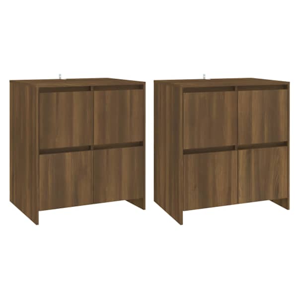 vidaXL puhvetkapp 2 tk, pruun tamm, 70 x 41 x 75 cm, tehispuit
