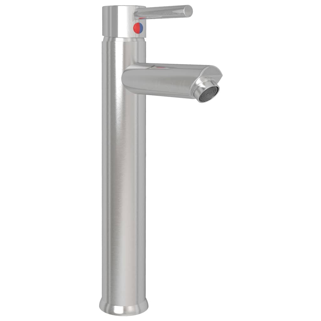 

vidaXL Wastafel met kraan en pop-up afvoer gehard glas transparant