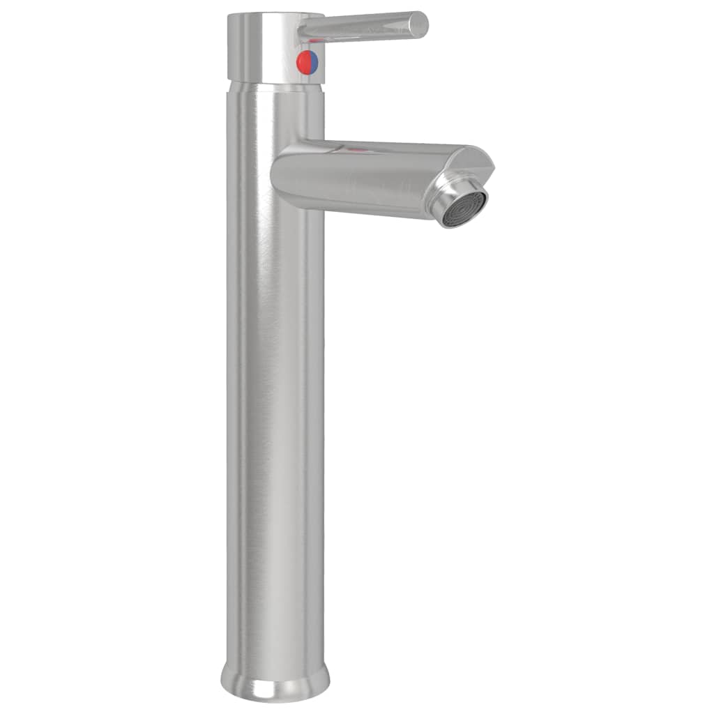 

vidaXL Wastafel met kraan en pop-up afvoer gehard glas bruin